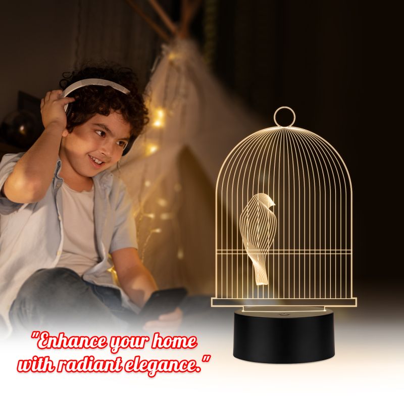 Bird In Cage Night Lamp